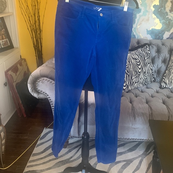 Ann Taylor LOFT super skinny blue corduroy skinny jeans - Picture 4 of 9